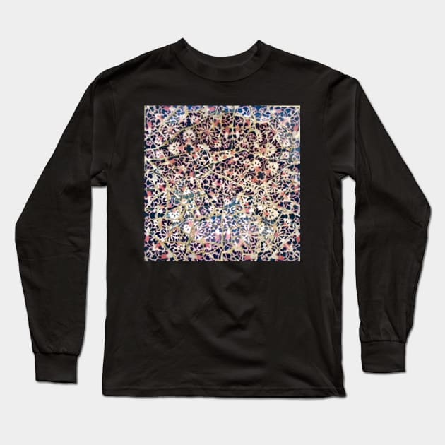 Mosaic Dark Blue and Pink Long Sleeve T-Shirt by CatGirl101